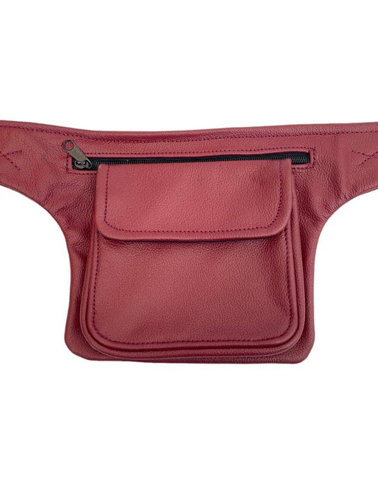 RIÑONERA DE PIEL CUADRADA "WINE"