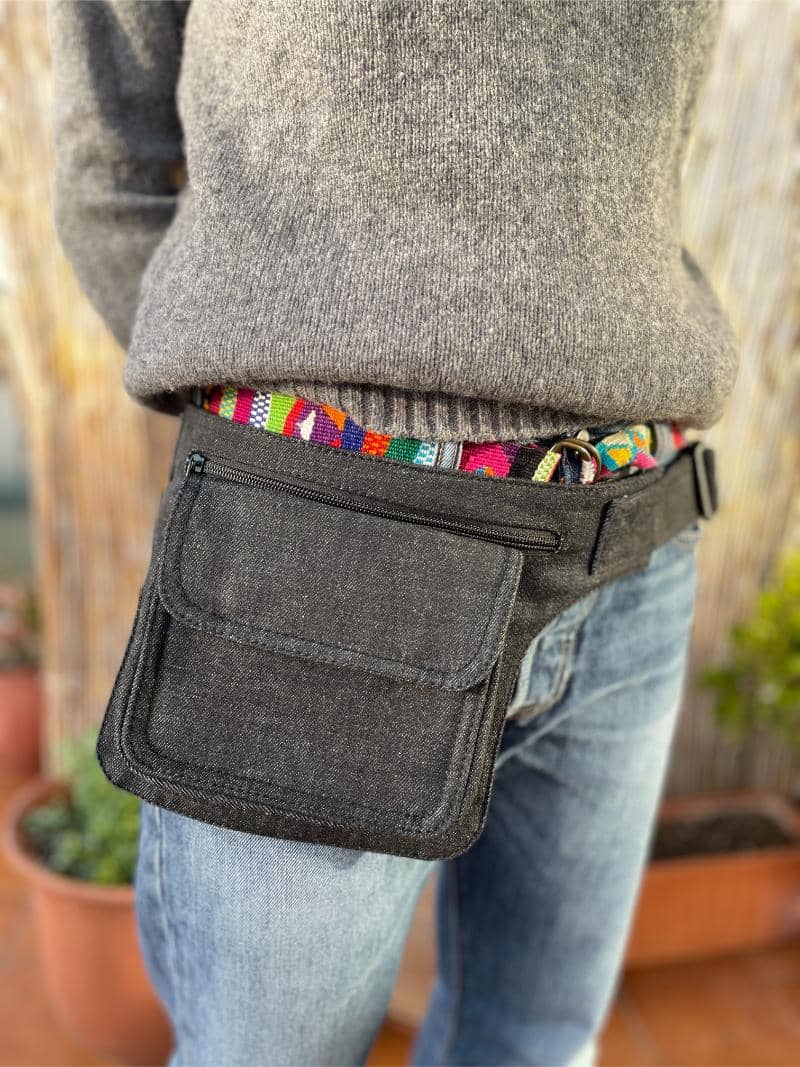 RIÑONERA TELA "CUADRADA DENIM"