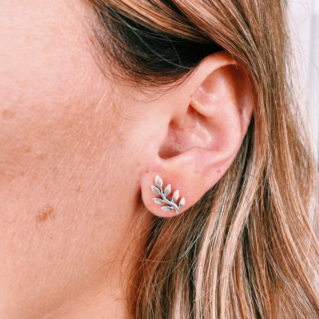 PENDIENTES PLATA HOJAS