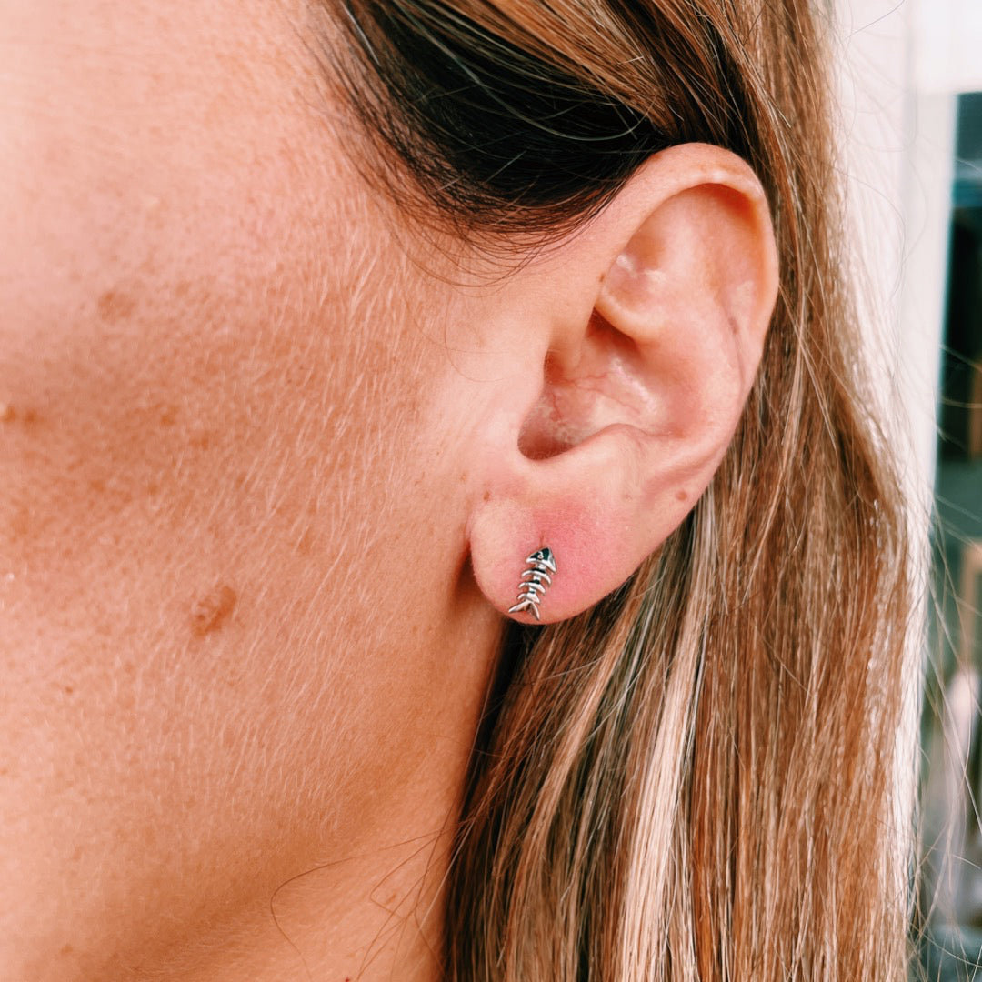 PENDIENTES PLATA ESPINA DE PEZ