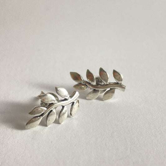 PENDIENTES PLATA HOJAS