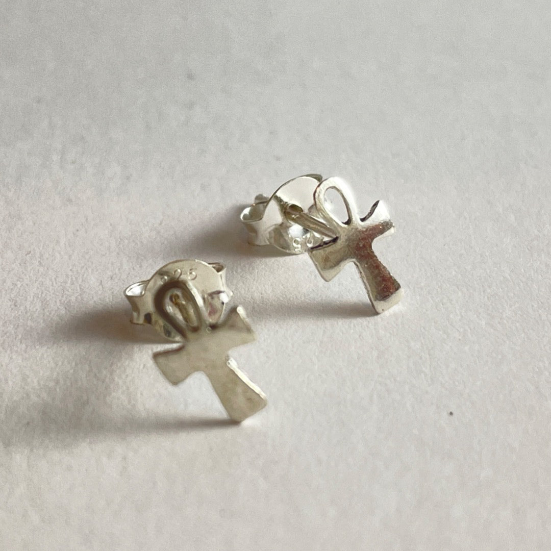 PENDIENTES PLATA CRUZ DE LA VIDA