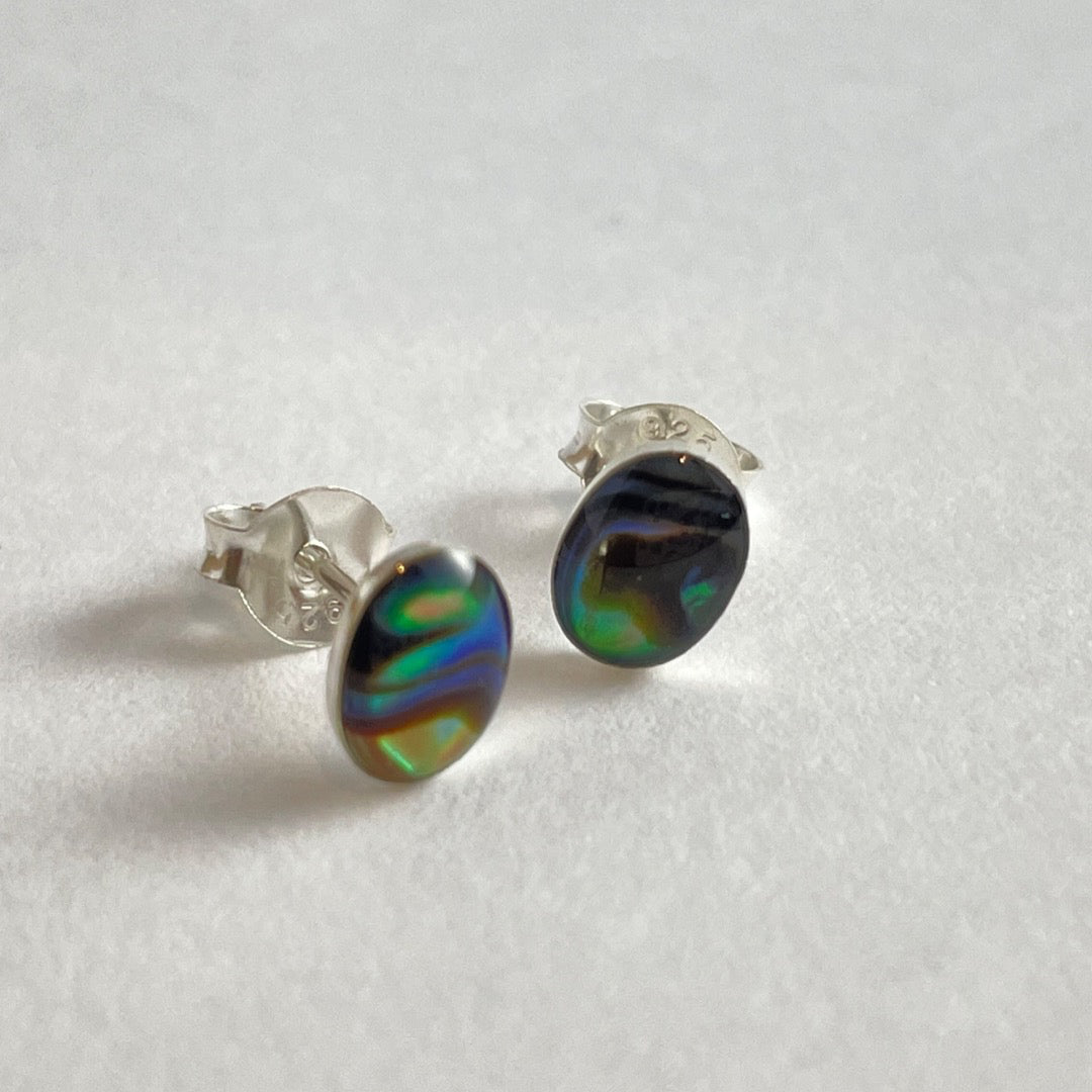 PENDIENTES PLATA ÓVALO ABALÓN