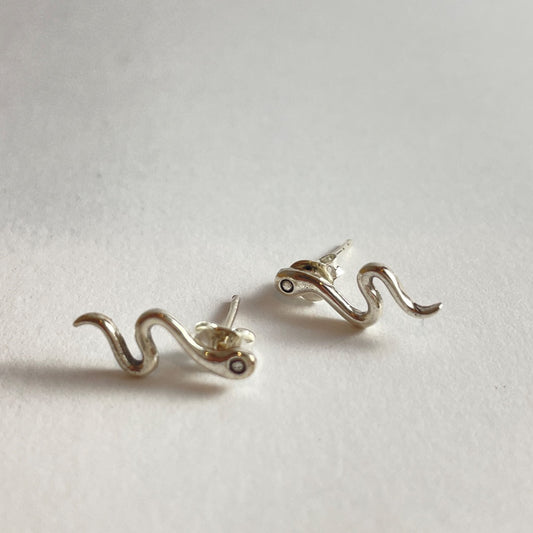 PENDIENTES PLATA SERPIENTE LARGA