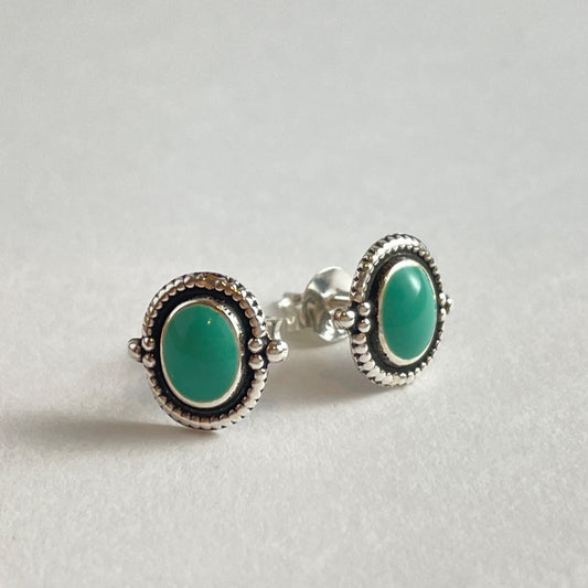 PENDIENTES PLATA OVALADO TURQUESA
