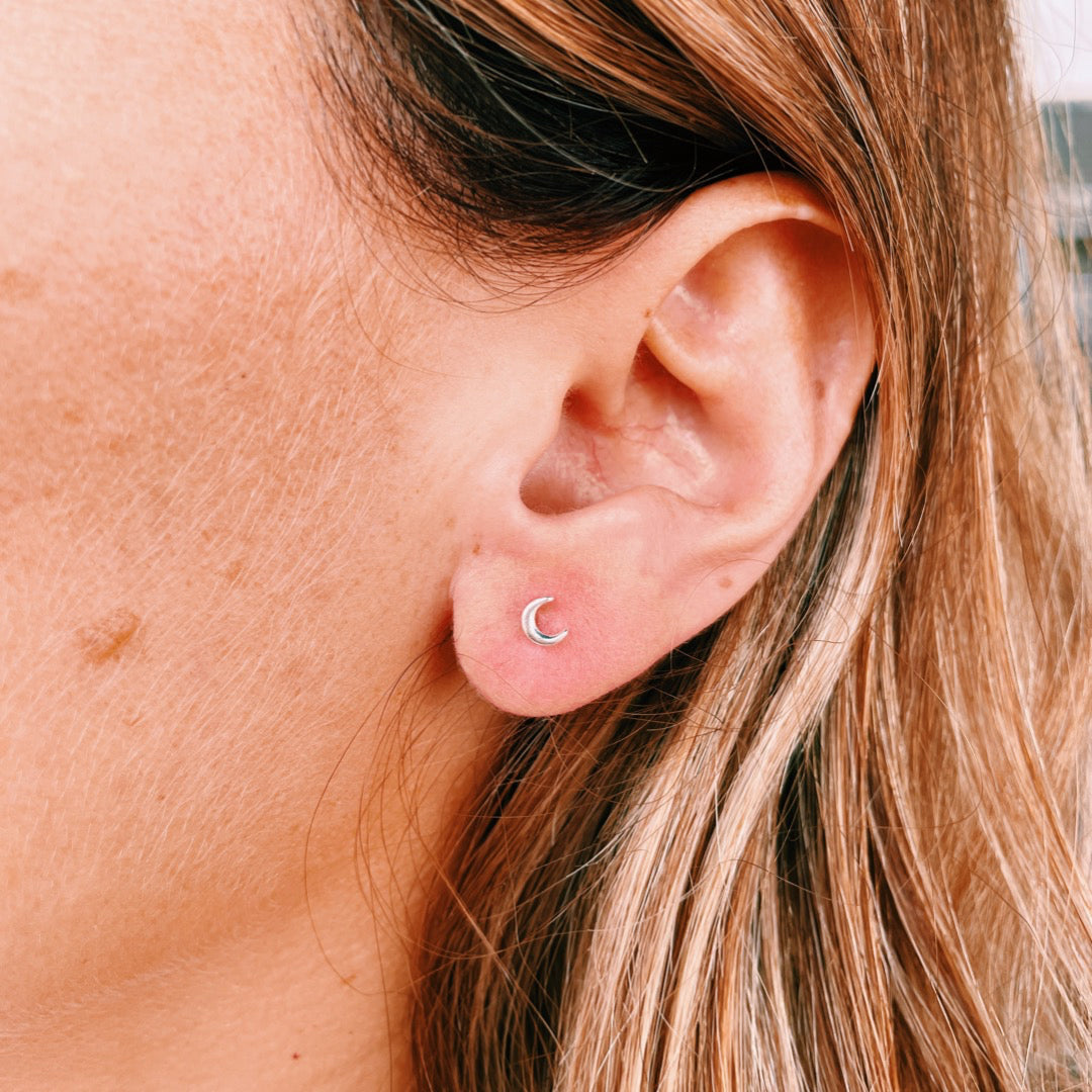 PENDIENTES PLATA LUNA