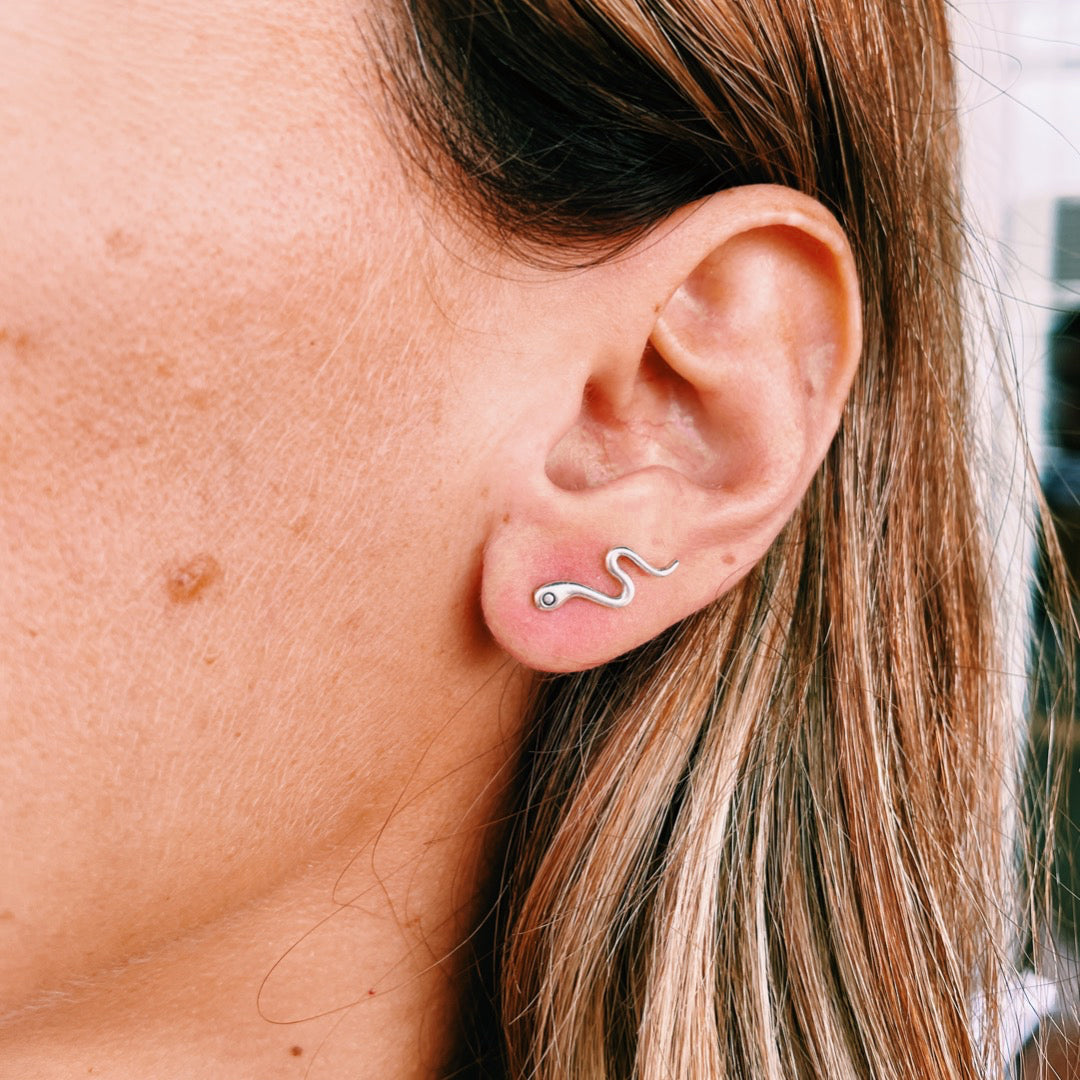 PENDIENTES PLATA SERPIENTE LARGA