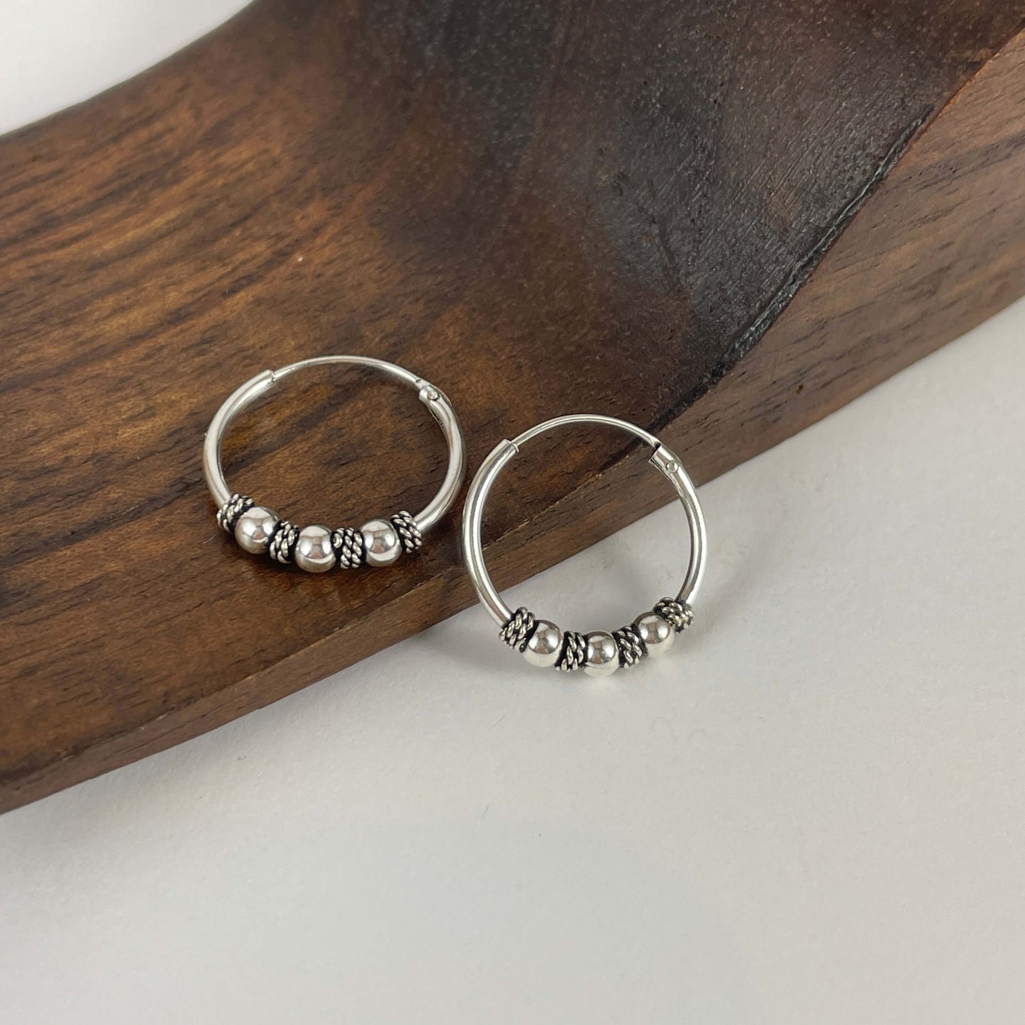 Aros Bali en plata de ley 925 de 16 mm