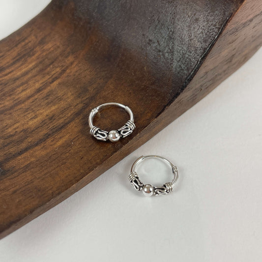 Aros Bali en plata de ley 925 de 12 mm
