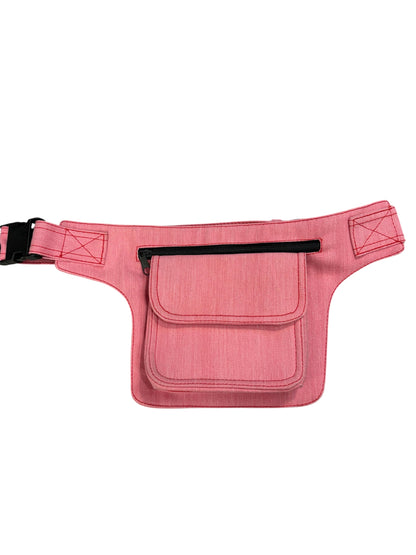 RIÑONERA TELA "CUADRADA ROSA"