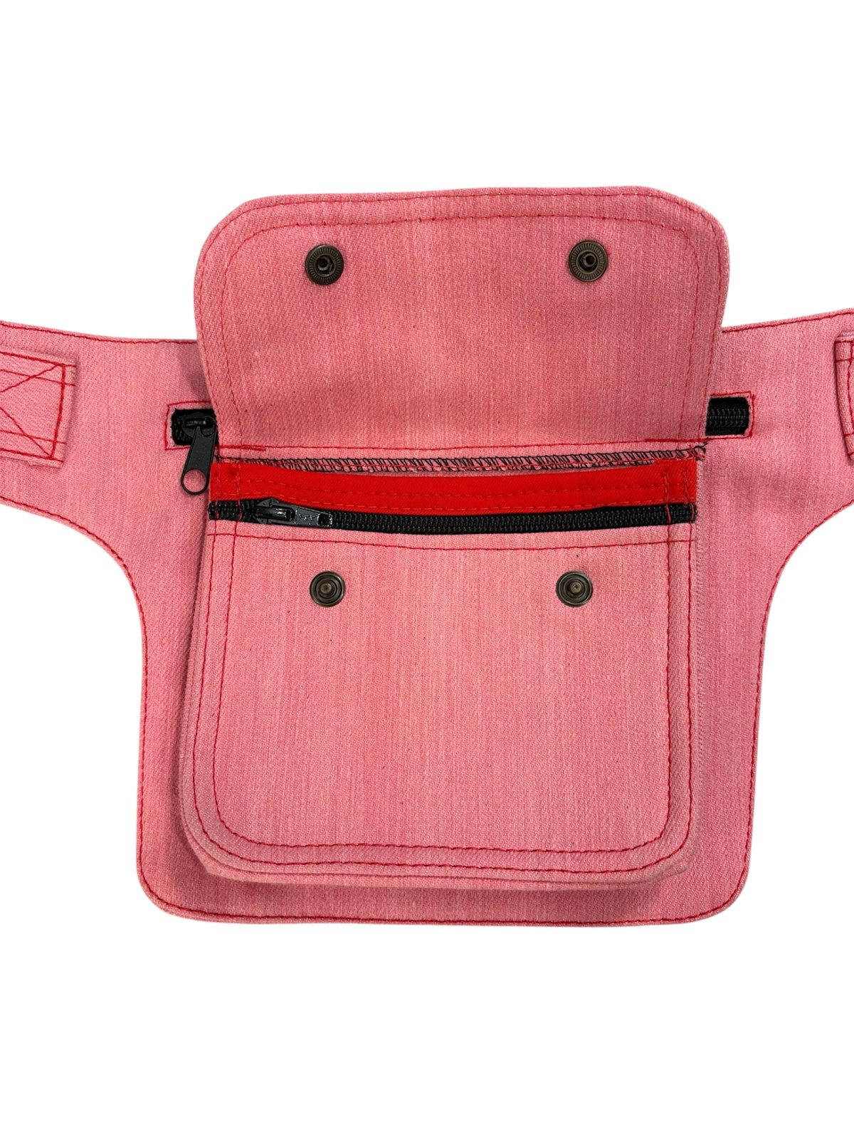 RIÑONERA TELA "CUADRADA ROSA"