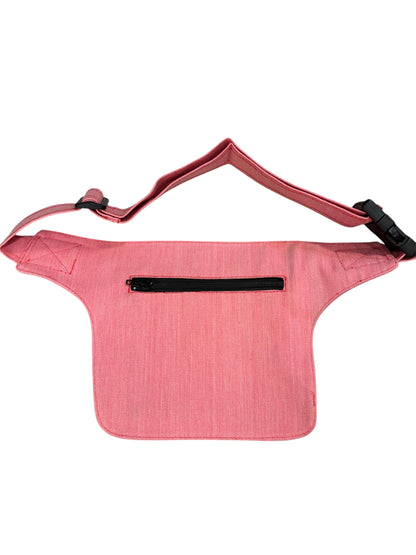 RIÑONERA TELA "CUADRADA ROSA"