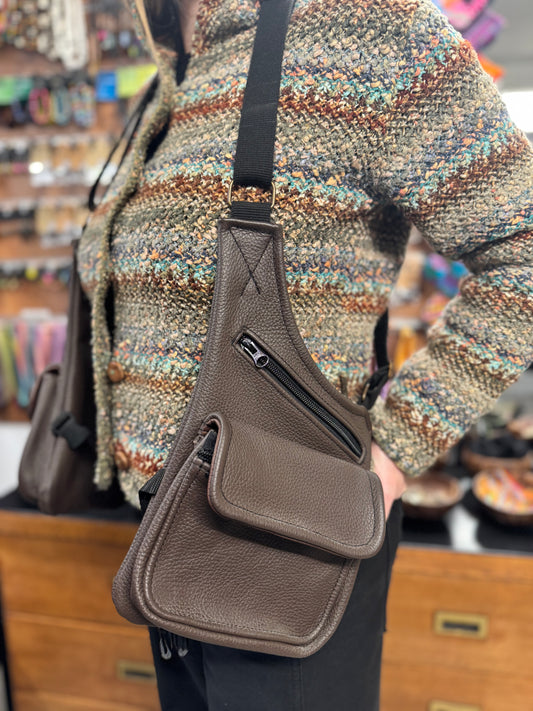 PISTOLERA DE PIEL "CARGO MARRÓN"